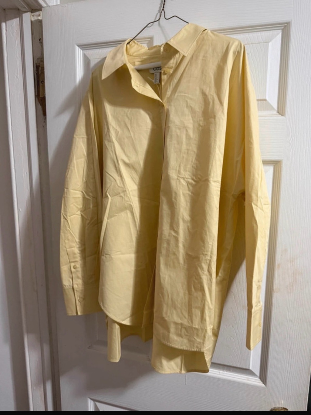 Cos Oversized Pale Yellow Button-Up Shirt